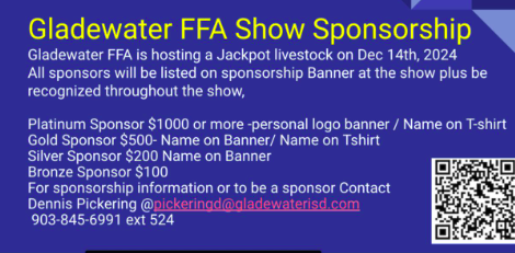  Gladewater FFA Show Sponsorship